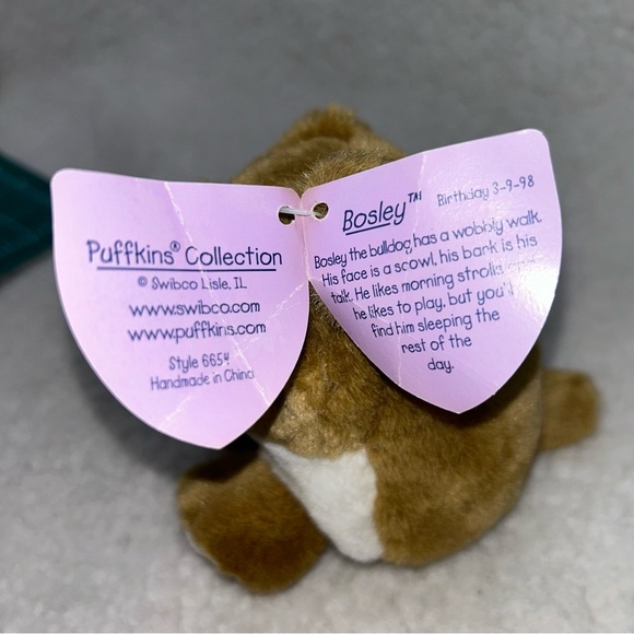 Puffkins Mini Collection 4.5" dog plush #6654 Bosley 1998 - Picture 6 of 12